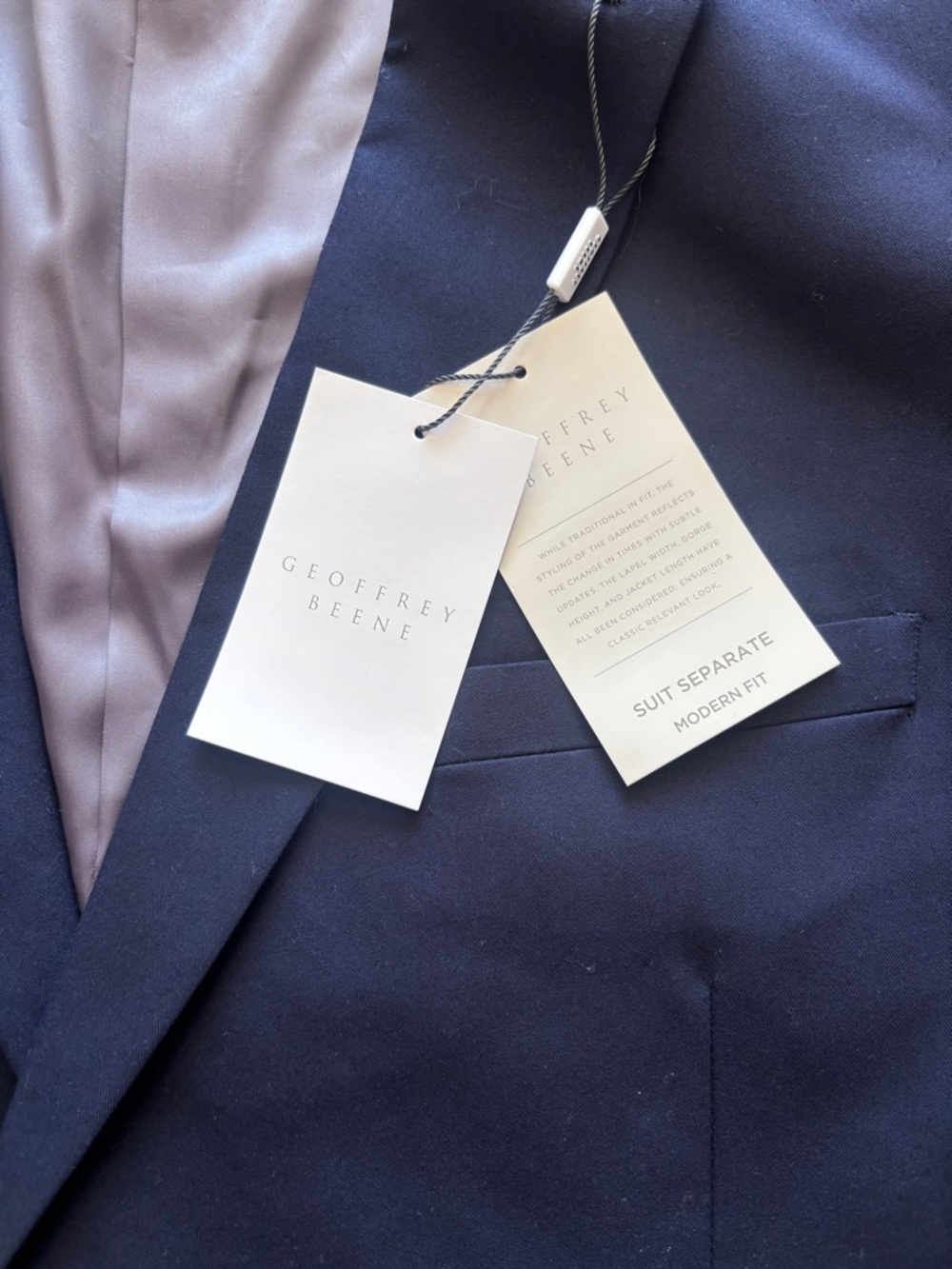 Geoffrey Beene Navy Blazer NWT Modern Fit Suit Jacket Men’s Classic Dress Coat